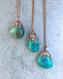 Chrysocolla Copper Electroformed Pendant