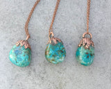 Chrysocolla Copper Electroformed Pendant