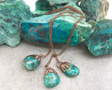 Chrysocolla Copper Electroformed Pendant