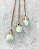 Green Aquamarine Stone of Courage Necklace