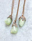 Green Aquamarine Stone of Courage Necklace