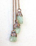 Green Aquamarine Stone of Courage Necklace