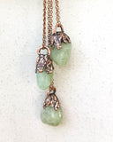 Green Aquamarine Stone of Courage Necklace