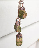 Unakite Copper Electroformed Pendant