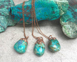 Chrysocolla Copper Electroformed Pendant