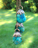 Chrysocolla Copper Electroformed Pendant