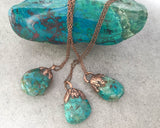 Chrysocolla Copper Electroformed Pendant