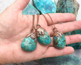 Chrysocolla Copper Electroformed Pendant