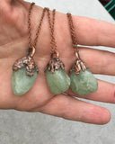 Green Aquamarine Stone of Courage Necklace