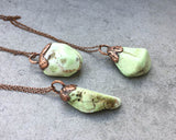 Lemon Chrysoprase Copper Electroformed Pendant