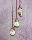 Lemon Chrysoprase Copper Electroformed Pendant