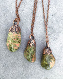 Unakite Copper Electroformed Pendant