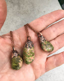 Unakite Copper Electroformed Pendant