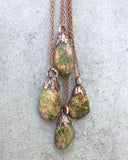 Unakite Copper Electroformed Pendant