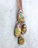 Unakite Copper Electroformed Pendant