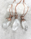 Clear Quartz Crystal Copper Electroformed Pendant