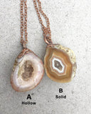 Half Geode Electroformed Copper Pendant