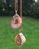 Half Geode Electroformed Copper Pendant