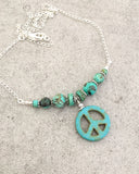 Turquoise Howlite Peace Necklace