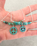 Turquoise Howlite Peace Necklace