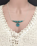 Turquoise Howlite Peace Necklace