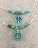 Turquoise Howlite Peace Necklace