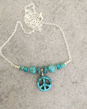 Turquoise Howlite Peace Necklace