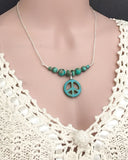 Turquoise Howlite Peace Necklace