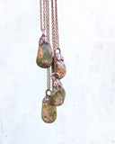 Unakite Copper Electroformed Pendant