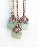 Green Aquamarine Stone of Courage Necklace