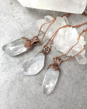 Clear Quartz Crystal Copper Electroformed Pendant