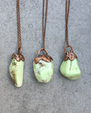 Lemon Chrysoprase Copper Electroformed Pendant