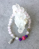 Rose Quartz Mala Bracelet, Essential Oil Bracelet