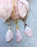 Raw Rose Quartz Love Necklace