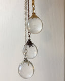 Clear Quartz Crystal Ball Necklace