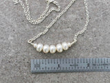 White Pearl Bar Necklace