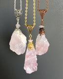 Raw Rose Quartz Love Necklace