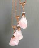 Raw Rose Quartz Love Necklace