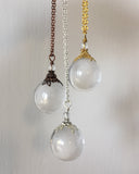 Clear Quartz Crystal Ball Necklace