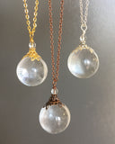 Clear Quartz Crystal Ball Necklace