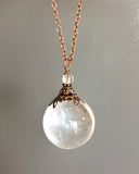 Clear Quartz Crystal Ball Necklace