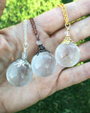 Clear Quartz Crystal Ball Necklace