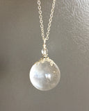 Clear Quartz Crystal Ball Necklace