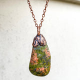 Unakite Copper Electroformed Pendant