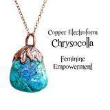 Chrysocolla Copper Electroformed Pendant