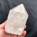 Natural Clear Quartz Generator with Fairy Frost and Rainbows, 550g