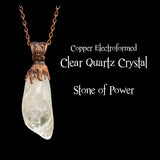 Clear Quartz Crystal Copper Electroformed Pendant