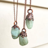 Green Aquamarine Stone of Courage Necklace