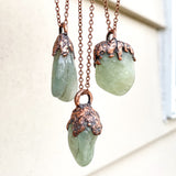 Green Aquamarine Stone of Courage Necklace