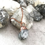 Tourmalinated Quartz Electroformed Necklace  